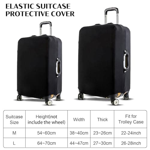 Suitcase Cover Luggage, Elastic Luggage Cover, Suitcase Protector Baggage Cover, Luggage Protective Cover, Suitcase Cover Protectors, Dustproof Trolley Baggage Protector, for Wheeled (M: 22-24 Zoll) — view 2