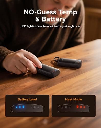 OCOOPA Dual-Sided Hand Warmers Rechargeable, 2-in-1 Electric Handwarmers with UL-Certified, 3 Heating Levels, Pocket Size USB Hand Warmers for Outdoor Camping & Hunting, Gifts for Men, UT5 DuoHeat — view 4