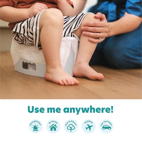 Potette® Fold ‘N’ Go Travel Potty – Compact Portable Potty for Toddlers & Kids | Foldable Baby Toilet Seat with 3 Disposable Liners | Ideal for Car Journeys, Travel & Potty Training On the Go — view 4