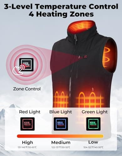 KEMIMOTO Men's Heated Gilet, 10000mAh Battery, App-Controlled Vest — view 4