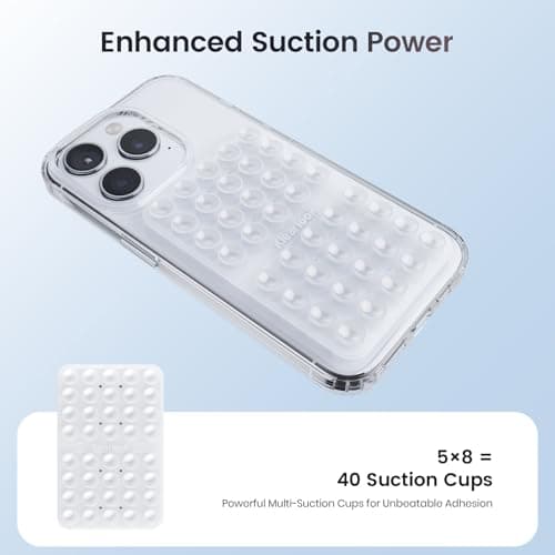 2PCS Silicone Suction Cup Phone Case Mount Double Sided - Klearlook Silicon Sticky Phone Grip with Higher Suction Power,Suction Pad Hands-Free Smartphone Accessories Holder for Selfies & Videos,Clear — view 3
