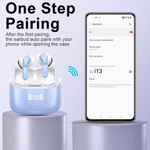 Ordtop Bluetooth 5.4 Earbuds, 6D Stereo Wireless Headphones, 50Hrs Ear Buds — view 6