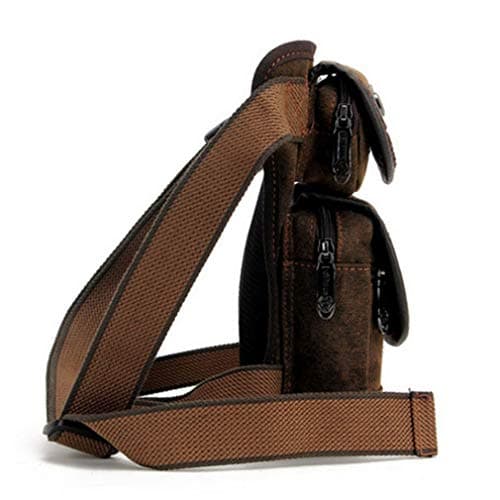 Men Drop Leg Bag Thigh Pouch Motorcycle Tactical Military Canvas Belt Fanny Pack Travel Riding Coffee — view 3