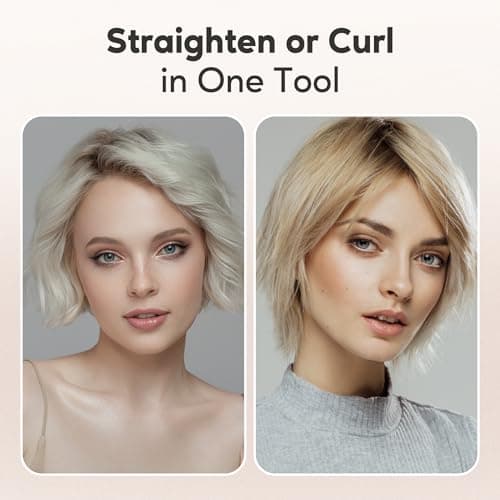 Terviiix Portable Cordless Hair Straighteners, Mini Flat Iron for Travel, 190°C-220°C, Rechargeable Mini Hair Straighteners & Curler 2 in 1 with Argan Oil Infused, 4500mAh Battery, 40s Fast Heat Up — view 4