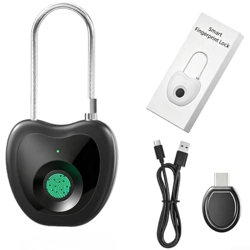 Biometric Lock for Luggage 20 Fingerprints Store(English Black)