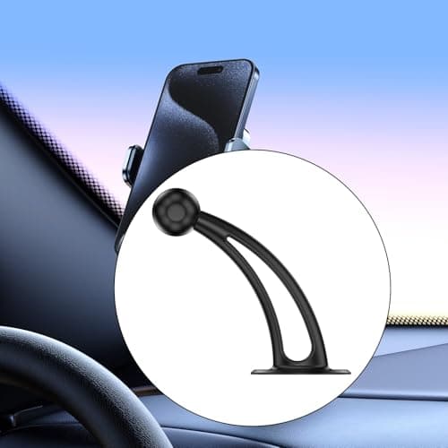 Rotating Dashboard Phone Holder 17mm Self Adhesive Car Mount with Ball Head Compatible with All Smartphones and Navigation Easy Installation Adhesive Car Phone Holder — view 2