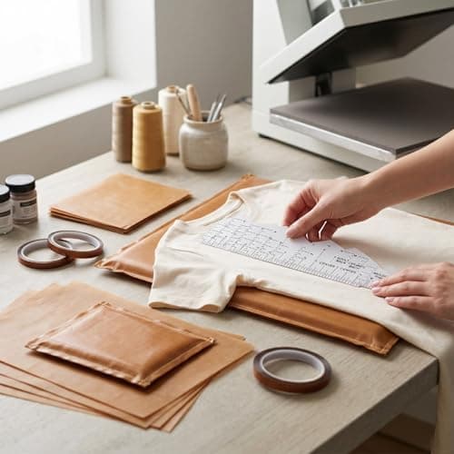 AUNMAS Heat Press Mat Starter Kit, PTFE Sheets Tape Rulers, Non Stick Heat Proof Foam Materials for DIY Garment Sublimation Projects T Shirts Bags — view 5