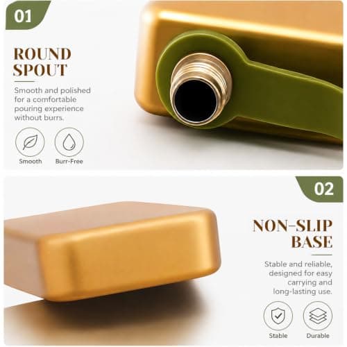 Cuxawamiyo Stainless Steel Hip Flask 266 ml Gold and White Pocket Flask for Outdoor Travel Parties (Pack of 2) — view 3