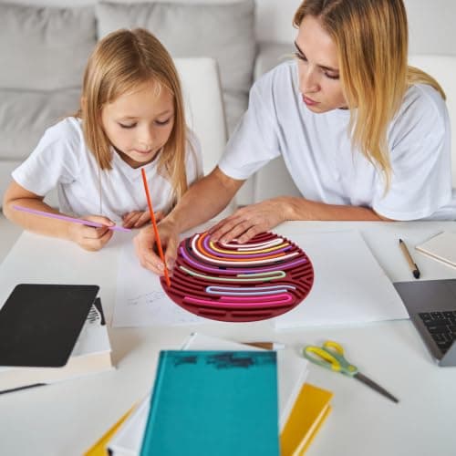 OMJMYY Sensory Activity Board Sensory Silicone Fidget Toy Sensory Board Fidget with 20 Strings and Travel Bag for Adults and Children 3+ Anxiety Stress ADHD Autism (Burgundy) — view 5