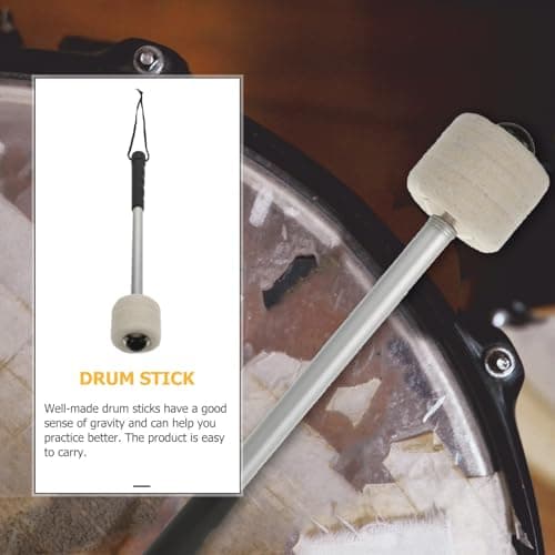 GALPADA Creative Drumstick and Aluminium Alloy Handle with Wool Felt Head Practical Percussion Instrument Stick and Drum Accessories, Sturdy and Well-made Random Color for Marching Band — view 4