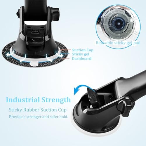 YIANERM Windscreen Dashboard Window Car Mount Car Cradle Base Accessories Mount Used For Car Phone Holder Accessories Replacement Vehicle Suction Cup Mount With Universal 17mm Ball Connector (Black1) — view 4