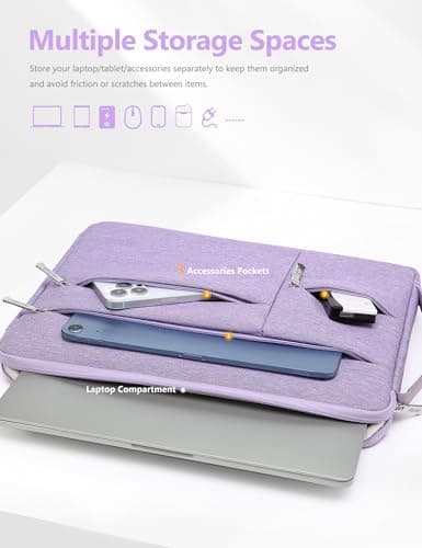 HYZUO 14-15 Inch Laptop Case Sleeve Bag for MacBook Air 15 M5, Lilac Purple — view 3