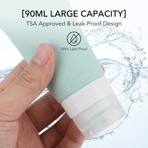 Yardwe Travel Bottles 4 Pack Refillable Liquid Bottles with Hooks Silicone Travel Bottles for Toiletries Lotion Dispenser Containers for Shampoo Shower Gel Camping Backpack — view 2