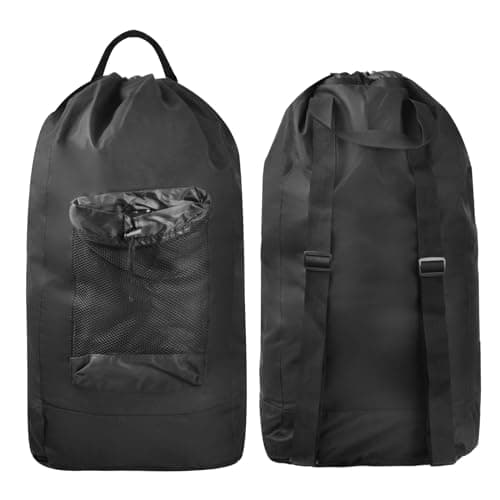 Laundry Bag Backpack, Extra Large Laundry Hamper Bag, Portable Travel Laundry Bags, Clothes Hamper bag with Shoulder Straps and Mesh Pocket, Dirty Clothes bags for Home College Apartment Laundromat