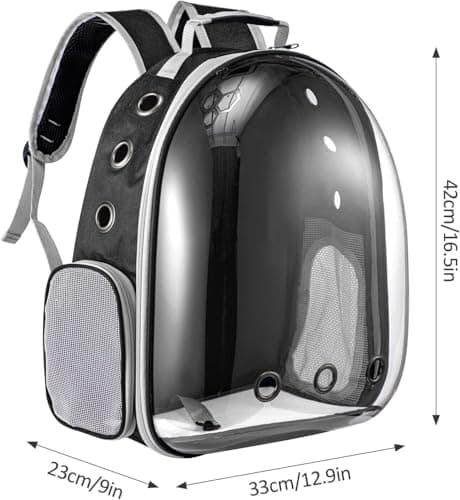 Premium Pet Carrier Backpack with Transparent Bubble Window - Breathable Space Capsule Travel Bag for Small Dogs, Cats & Rabbits, Ventilated Comfortable Rucksack. — view 3