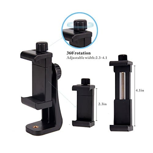 CAMBOFOTO 2-Pack Tripod Phone Holders with Adjustable 360° Clamp — view 3