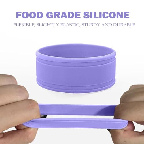 Personalised Water Bottle Band, Custom Water Bottle Name Labels, Food Grade Silicon Non-Slip Anti-Heat Insulation Hollow Rubber Cup Sleeve (Blue) — view 4