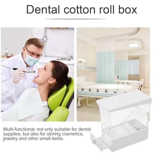 Ciieeo 2pcs Portable Cotton Roll Holder with Sealed Lid Plastic Press-on Type Dispenser Box for Cotton Rolls and Wool Organizer Suitable for Home Care and Travel Kit — view 3
