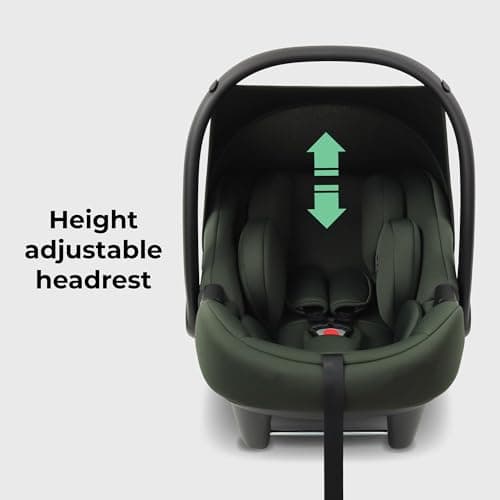 My Babiie MBCS02 i-Size Baby Car Seat - 40-87cm (Birth to 15 Months Approx.), R129, Group 0+, Lightweight Infant Carrier, Large Canopy, Newborn Insert, Adjustable Headrest - Forest Green — view 4