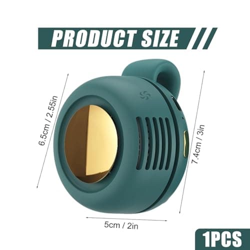 BRTNUP Silent Mini Bladeless Fan Portable Waist Clip Fan Rechargeable Hands-Free Belt Fans with 3 Speeds for Travel Office Shirt, Summer Gift for Outdoor Lovers (Green) — view 2