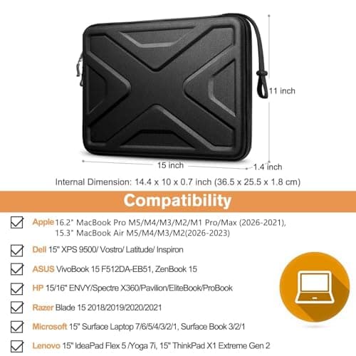 SITHON Hard Shell Laptop Sleeve Case for 15" MacBook Air M5/A3448 (2026) — view 2