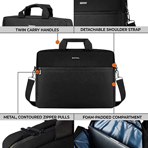 Laptop Shoulder Bag For 15.6 Inch Laptops - Modern 15 Inches Laptop Messenger Bag, Business Briefcase Laptop Bag - Compact Tablet/Computer Carrying case For All 15 Laptop Brands In The UK — view 5