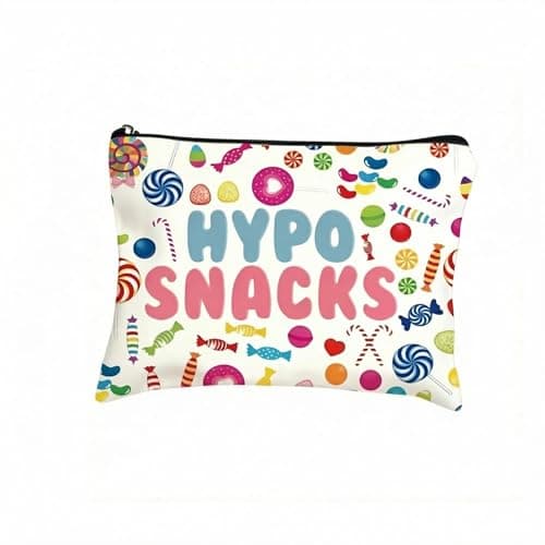 Type 1 Diabetes Snack Bag Backpack Emergency Snacks Bag Travel Portable Zipper Pouch Funny Makeup Bag Diabetic Gifts for Diabetics Women Men