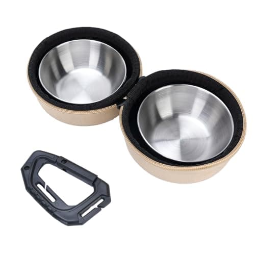 Benytro Portable Double Stainless Steel Pet Bowl Set with EVA Case — view 3
