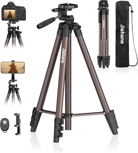 71 Inch Lightweight Camera & Phone Tripod with Wireless Remote(Rose Gold)