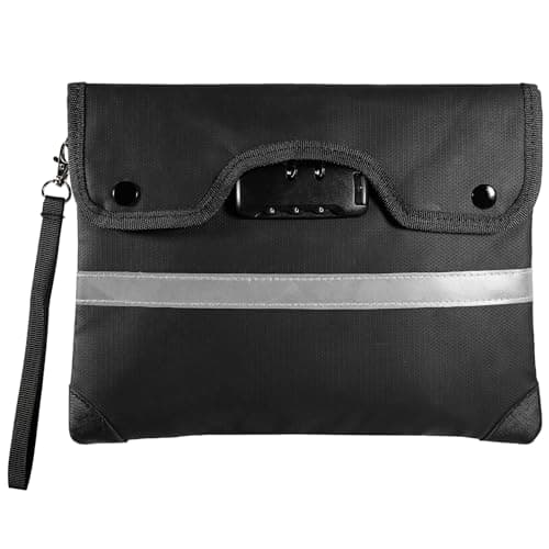 HOMELYLIFE Fireproof Document Bag 29 x 21cm - 6200°F Heatproof Money Bag with Combination Lock & Hidden Pocket, Waterproof Safe Storage for Passport, Jewelry, Bank Files, A5 Documents