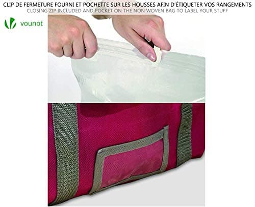 VOUNOT Set of 4 vacuum storage bag Large Capacity XXL | 4 Vacuum bags with 4 storage boxes | 2 small model 154L and 2 large models 484L | Compression Bag- Compression box, Multi-coloured — view 6