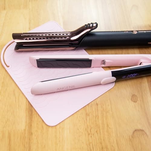 ANGENIL Heat Mat for Hair Straighteners, Heat Resistant Mat for Curling Iron, Silicone Heat Resistant Mat for Travel Flat Iron Hair Straightener, Heat Protecting Mat for Hair Curler 21.5 cm x 15.5 cm — view 2