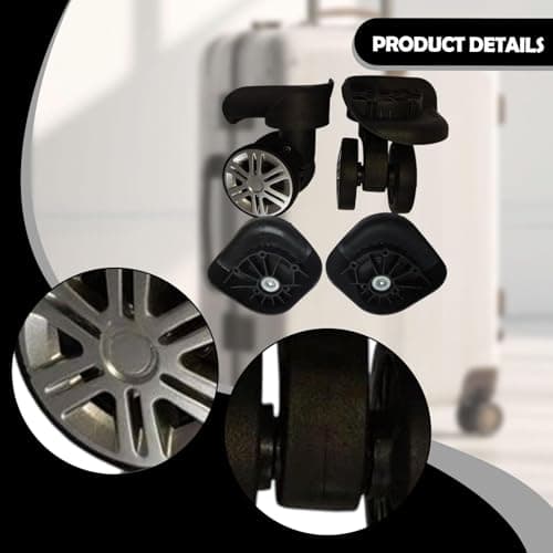 MotiveTech 2Pcs Luggage Suitcase Wheels Luggage Wheels Replacement Repair Kit Easy to Install Double Row Travel Trunk Low Noise, S — view 4