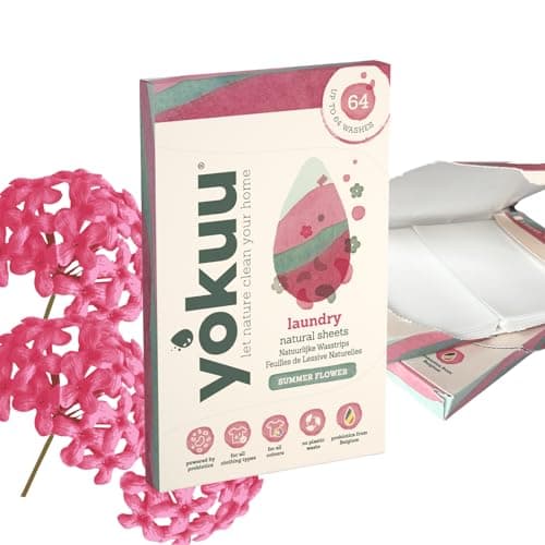 YOKUU Probiotic Laundry Sheets| 64 Loads | Summer Flower Scented | Travel Washing Detergent| Eco Laundry Detergent Sheets