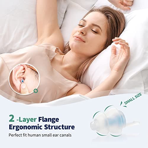 Ear Plugs for Sleeping, 2 Pairs Soft Silicone Noise Reduction Ear Plugs for Small Ears, Reusable Hearing Protection for Side Sleepers, Travel, Concerts, Work & Motorcycle — view 3