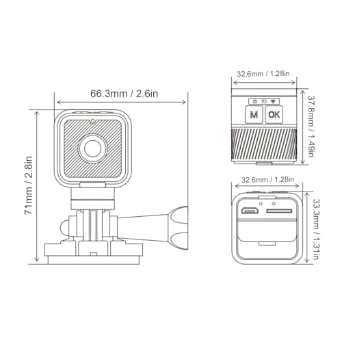 WiFi Action Camera, 1080P IP68 Waterproof Portable Sports Video Camera with Quick Release Bracket, Built in Microphone, HD Small Action Camera for Outdoor Cycling Home Security — view 6