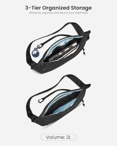 KURANEST Flux 2L Sling Chest Bag with RFID Blocking Crossbody for Men Women — view 4