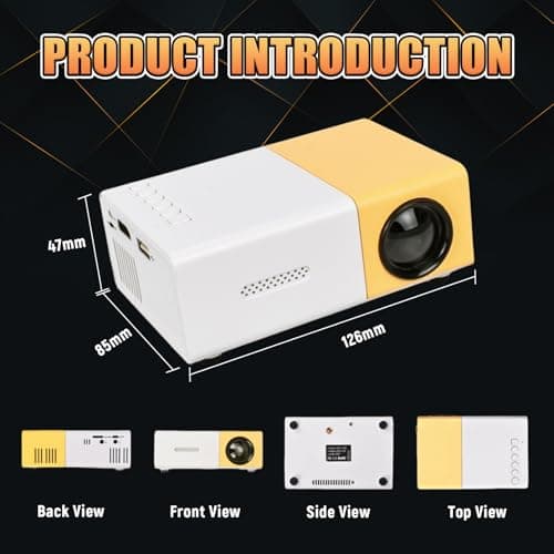 KINMRIS YG300 Mini Projector, Portable Outdoor Movie Projector, Compatible with Smartphones/Laptop/USB for Home, Bedroom, Outdoor Use — view 4