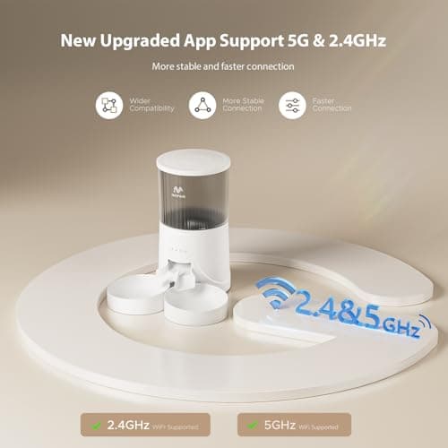 IMIPAW Automatic Cat Feeder: 2 Bowls, App Control, 5G WIFI Auto Pet Feeders — view 2