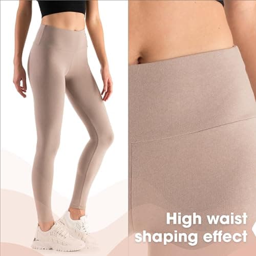 SOFTSAIL Leggings 95% Cotton Womens Leggings High Waist Leggings Full Length Ladies High Waisted Leggings Tummy Control Lady Legging Stretchy Pants Free Time Relax Walking Orange, 14 — view 4