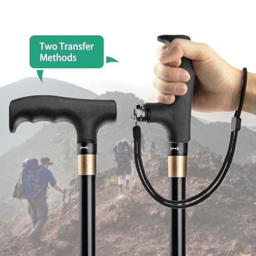 Rigych Monopod Adapter Walking Stick Cane Handle with Waist Bag Set for Trekking Pole Hiking Climbing Photography — view 2