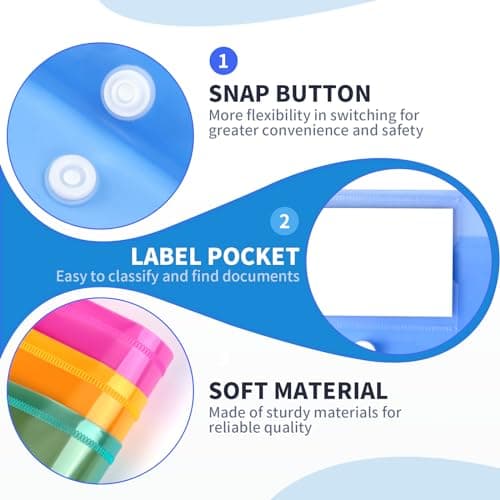 Smarpau A4 Plastic Wallets 20 Pack, Document File Folders with Labels — view 3