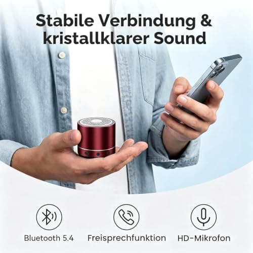 Bluetooth Speaker, Mini Speakers Wireless Bluetooth 5.4 with Stereo Sound — view 6