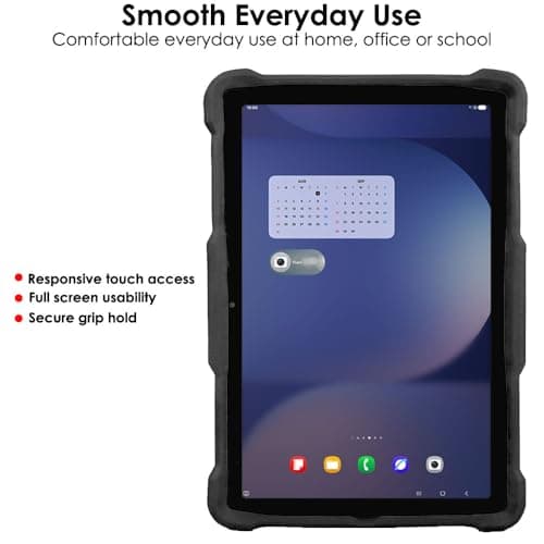 Universal Tablet Case 10 Inch - Rugged Adjustable Bumper Cover with Stand for 9.7-11" Tablets, Shockproof Protective Case Compatible with Lenovo, Xiaomi Redmi Pad, Honor, Android Tablets (Black) — view 3