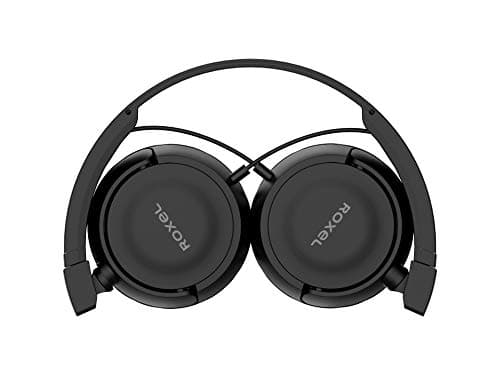 Roxel RX110 Lightweight Wired Foldable Headphones with Mic & Volume Control, On-Ear Headphones, Ergonomic Design, Answer Incoming Calls, Compatible with Android and IOS Devices (Black) — view 3