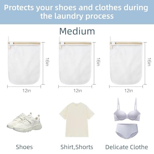 Prezon Mesh Laundry Bags, Washing Machine Wash Bags, Reusable and Durable Mesh Wash Bags for Delicates Blouse, Hosiery, Underwear, Bra, Lingerie Baby Clothes - 3M — view 5