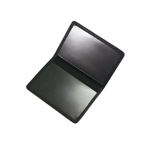 ZMUK Unmarked Soft Black Faux Leather Travel Card Credit Bank Card Holder, Black, Double-Sided Wallet Thin