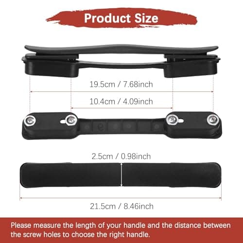 TIXIPEM 2PCS Luggage Replacement Handle 8.5in Plastic, Black — view 3