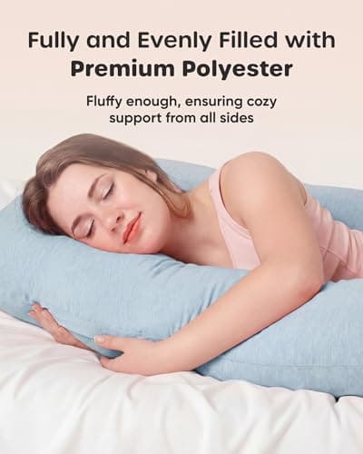Nuliie Pregnancy Pillow for Sleeping, U Shaped (Blue) — view 5
