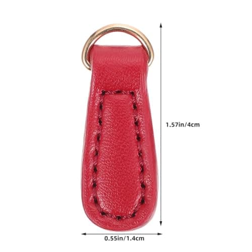 4pcs Faux Leather Zipper Pull Replacement for Backpacks and Bags Red — view 2